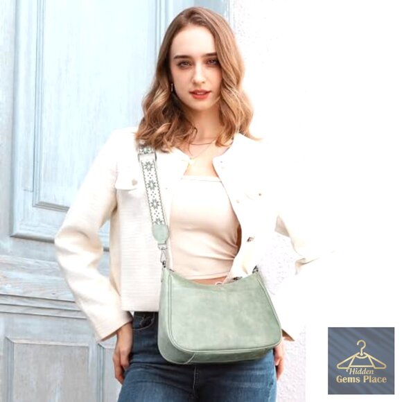 Vegan Leather Crossbody Bag Adjustable Strap Spacious Compartments Women's Purse - Picture 2 of 7